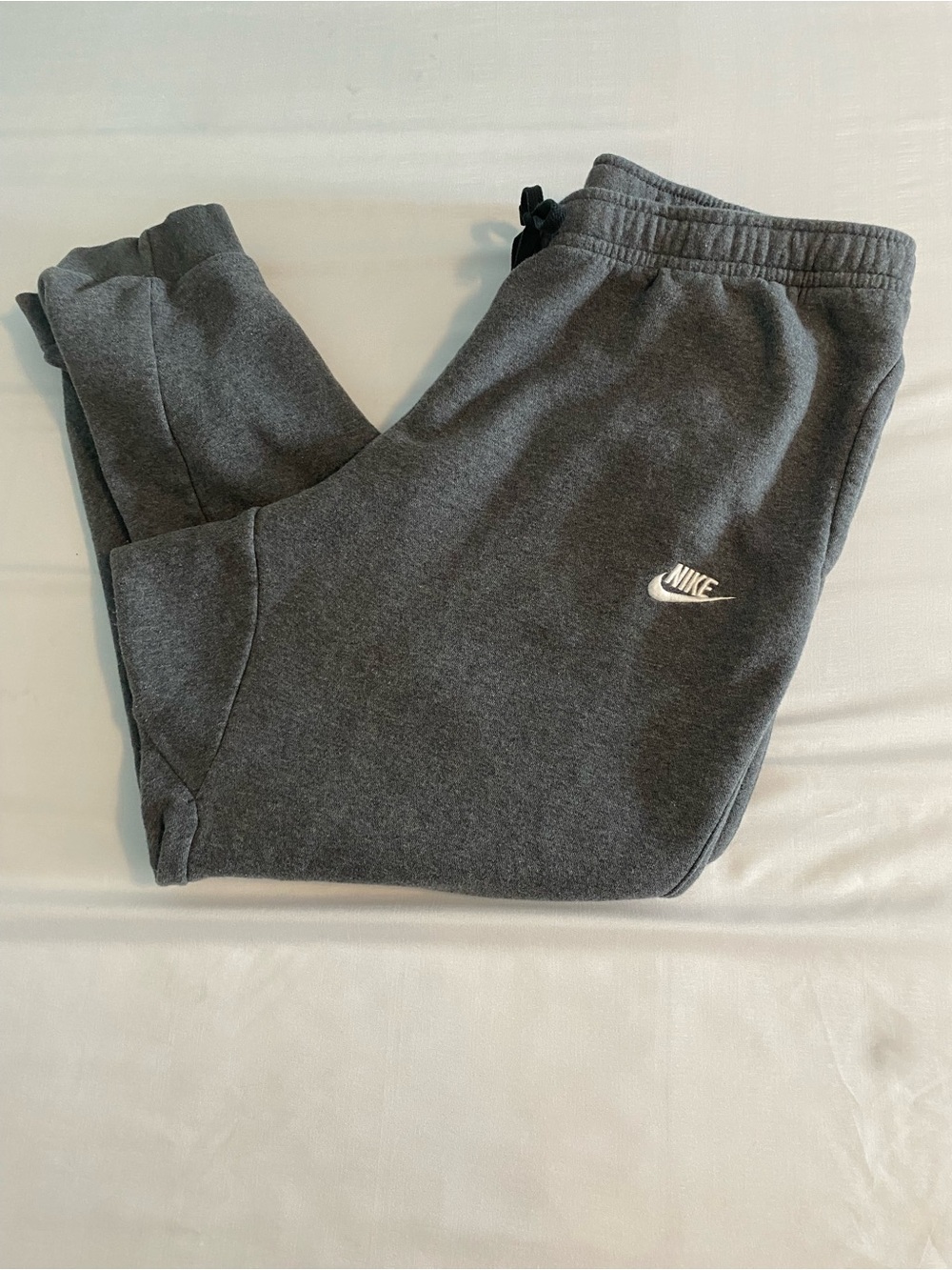 Nike Kids Dark Gray Jogger Sweatpants with White Logo